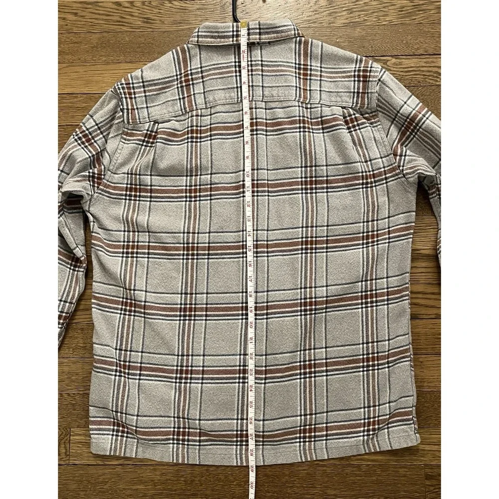 Patagonia Shirt Men Medium Long Sleeve Flannel Organic Cotton Gray Plaid - Picture 9 of 10